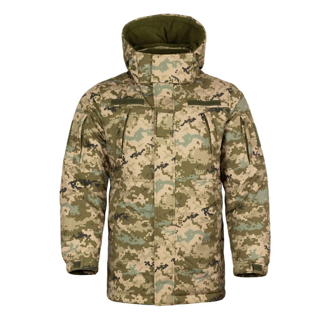 Мужская зимняя Куртка SoftShell с флисовой подкладкой / Бушлат екопух пиксель размер 46 - изображение 1