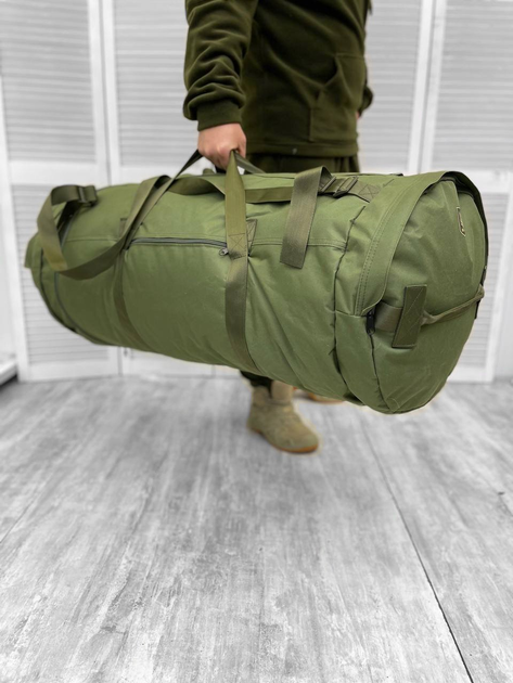 Большой крепкий Баул Cordura / Рюкзак для транспортировки вещей в цвете олива - изображение 2