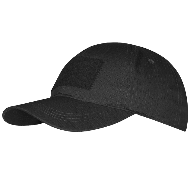 Практична Кепка CamoTec CM із липучкою під шеврон / Спортивна Бейсболка ріп-стоп чорна розмір універсальний - зображення 1