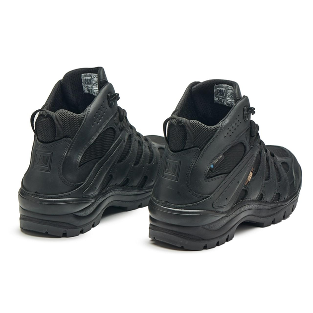 Легкі шкіряні Кросівки з сітчастими вставками чорні розмір 43 - зображення 2