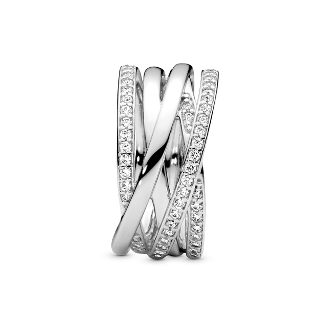 Серебряное кольцо No Brand Сияющие линии 190919CZ 48 - изображение 3