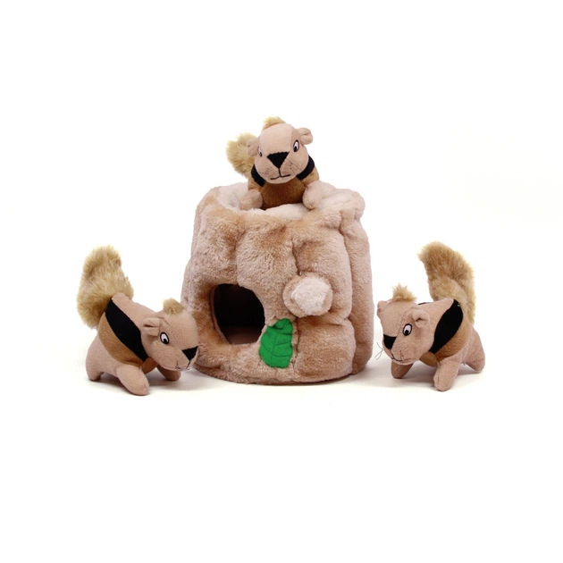Інтерактивна іграшка для собак Outward Hound Hide-A-Squirrel, велика, коричнева, 18×20 см - зображення 6