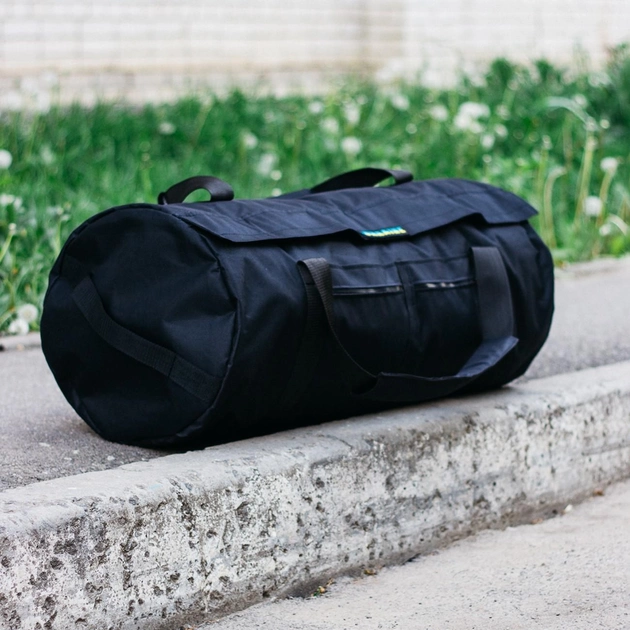Тактическая сумка-баул 100л армейская Оксфорд черный с клапаном - изображение 2