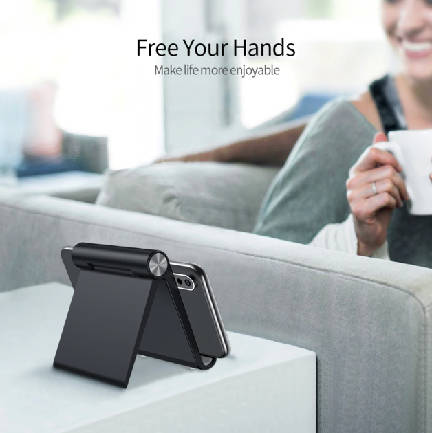 Подставка держатель на стол для мобильного телефона, смартфона, планшета Desk Holder Черный - изображение 9