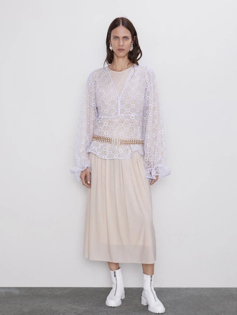 Блузка женская Zara 1198/460/018 M Сиреневая (01198460018037