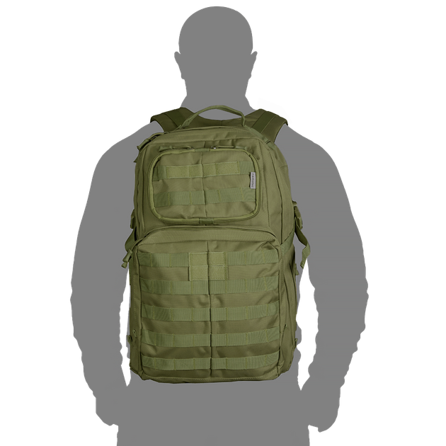 Рюкзак 40л Oxford 900D TPU с системой Molle / Водонепроницаемый Ранец олива 46х33х26 см - изображение 2