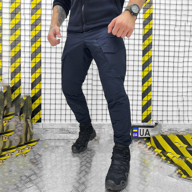 Мужские крепкие Брюки Kayman ДСНС с накладными карманами / Плотные Брюки рип-стоп синие размер 2XL - изображение 2