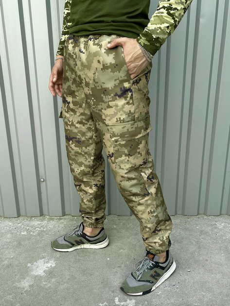 Мужские штаны Intruder Terra с 4-мя карманами / Крепкие Брюки с манжетами зеленый пиксель размер 2XL - изображение 1