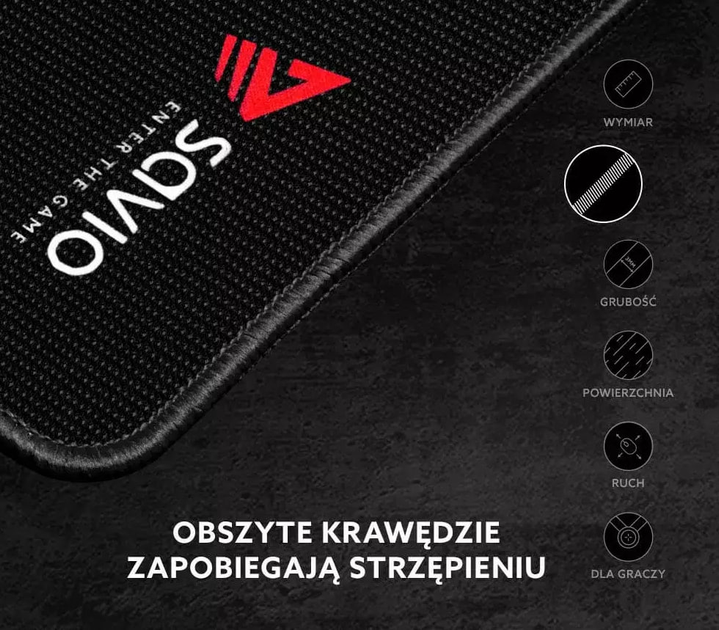 Podkładka pod mysz i klawiaturę Savio Precision Control XL 900 x 400 x 3 mm Black (SAVGPCXL) - obraz 2