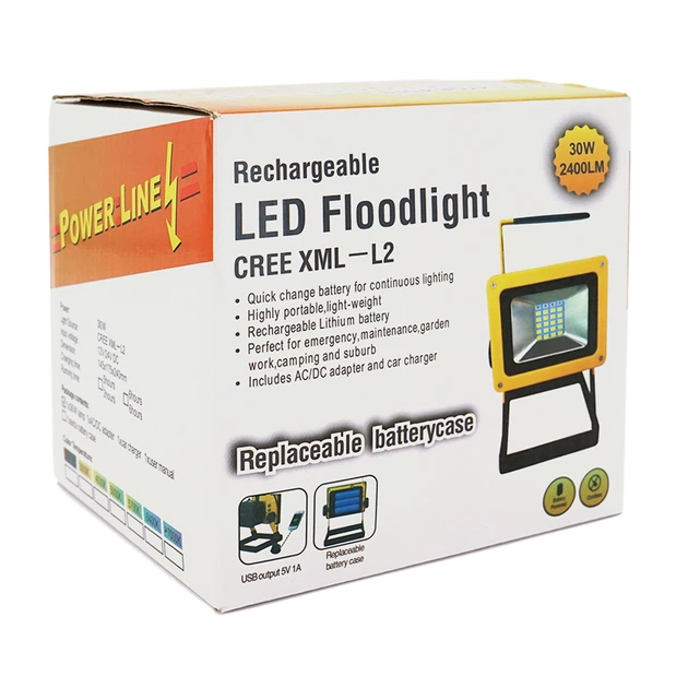 Переносной фонарь-прожектор R15 (20W), 24 LED(SMD), 3 режима работы , заряд от 5V, батарея 3*(18650/6800ma/h) , Box - изображение 3