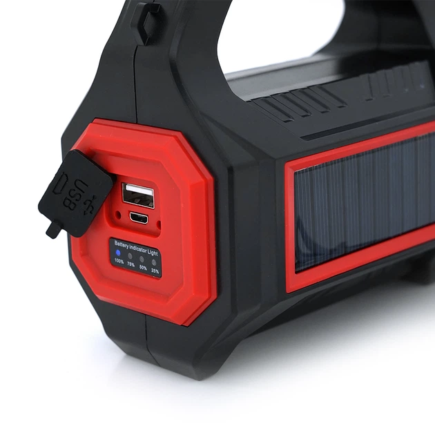 Ліхтар пошуковий Pahther PT-8895, 1LED+COB T6, 10W, 3+2+2 режими, 3600mah, Black, IP40, USB кабель+Solar, 200х95х130мм, BOX - Фото 7 Ліхтар пошуковий Pahther PT-8895, 1LED+COB T6, 10W, 3+2+2 режими, 3600mah, Black, IP40, USB кабель+Solar, 200х95х130мм, BOX - изображение 7