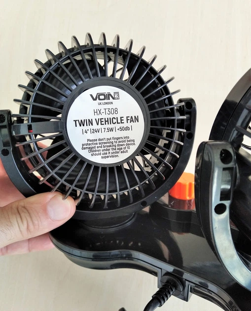 Двойной вентилятор в салон автомобиля Voin HX-T308, 24V, 10W - изображение 8