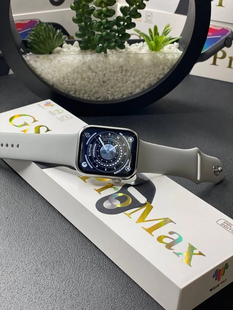 Смарт-часы 8 серии Smart Watch GS8 Pro Мах 45mm украинское меню с функцией звонка Серебристый - изображение 2