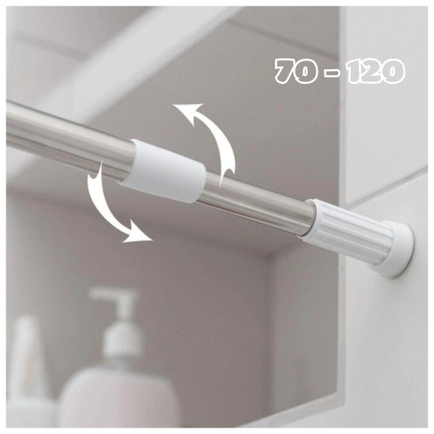Штанга для шторы в ванную комнату – угловая, круглая, телескопическая фото