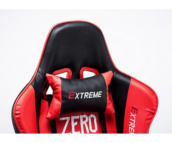Ігрове крісло для геймерів та роботи EXTREME ZERO чорно червоне геймерське крісло для дому - изображение 5