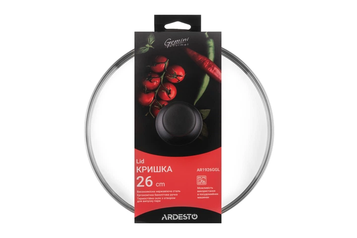Кришка універсальна Ardesto Gemini Gourmet AR1926GGL скляна 26см - зображення 3