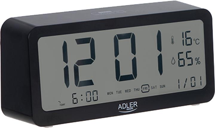 Настільний годинник-будильник Adler AD 1195b Black (5903887809450) - зображення 1