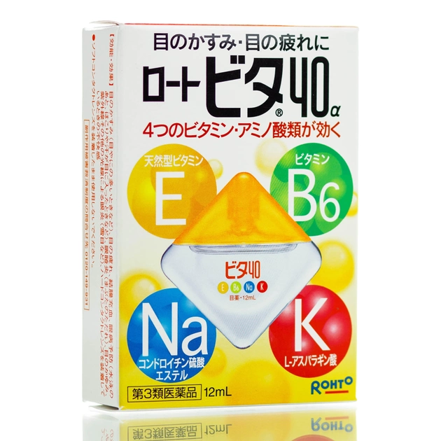 Японские капли для глаз с витаминами ROHTO Vita 40a 12 мл - изображение 1