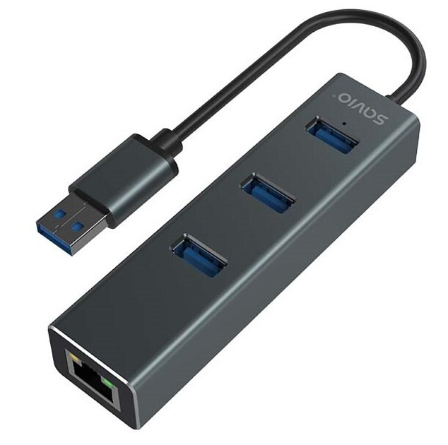 Hub USB Savio AK-58 USB 3.0 4-w-1 - obraz 1
