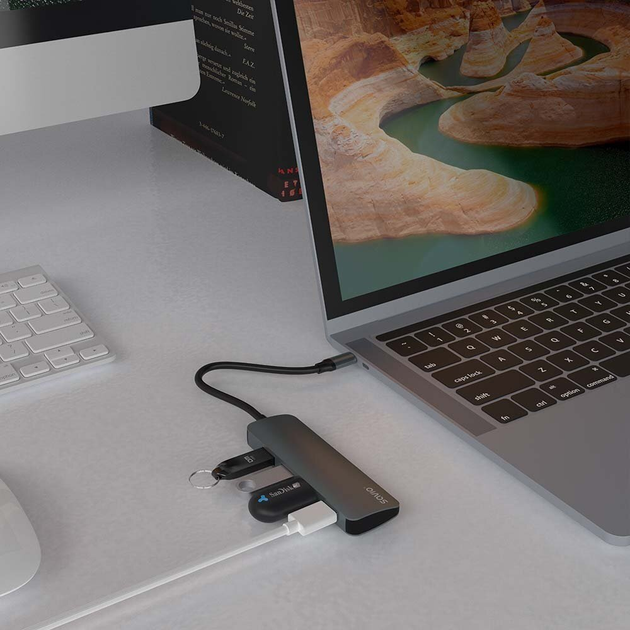 USB-хаб Savio AK-54 USB Type-C - 4 x USB Type-А Grey (SAVAK-54) - зображення 5