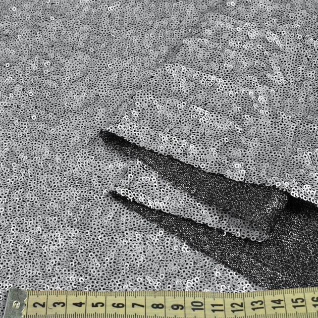 Пайетки серые матовые,настроченные волнами на сетке ш.125 (12952.005) - изображение 2
