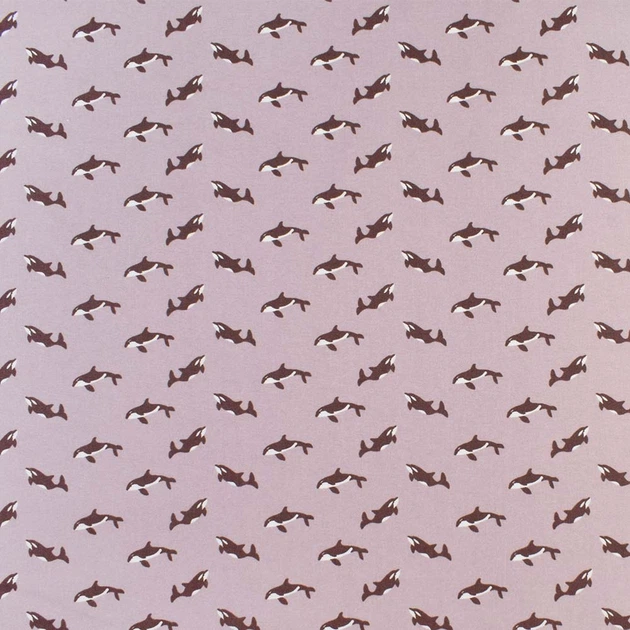Коттон "Darling" сиреневый в коричневые косатки, ш.150 (18442.007) - Фото 1 Коттон "Darling" сиреневый в коричневые косатки, ш.150 (18442.007) - изображение 1