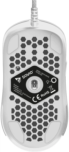 Mysz Savio Hex-R USB White (SAVGM-HEXWHITE) - obraz 3