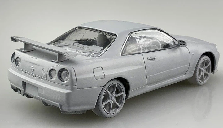Сборная модель 1/32 автомобиль The Snap Kit Nissan R34 Skyline GT-R / White Aoshima 06251 - изображение 3