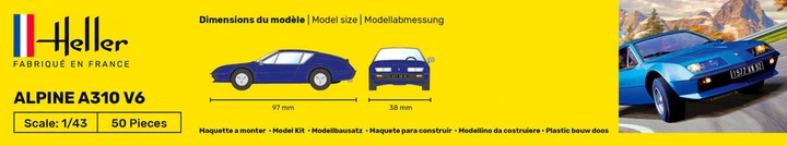 Сборная модель 1/43 автомобиль Alpine A310 V6 – Стартовый набор Heller No. 56146 - изображение 2