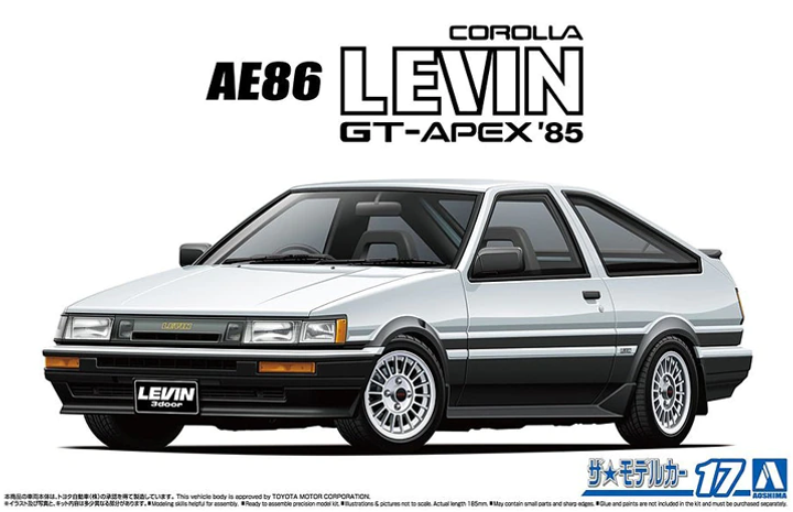 Сборная модель 1/24 автомобиль Toyota Corolla Levin AE86 GT