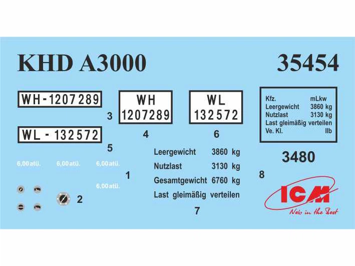 Сборная модель ICM KHD A3000, Немецкий грузовой автомобиль 2 Мировой войны 35454 - Фото 10 Сборная модель ICM KHD A3000, Немецкий грузовой автомобиль 2 Мировой войны 35454 - изображение 10