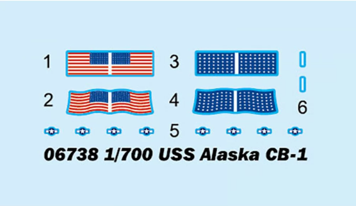 Збірна модель 1/700 військовий корабель Large cruiser USS Alaska CB-1 Trumpeter 06738 - зображення 7