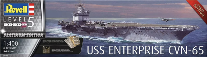 Сборная модель авианосца USS Enterprise CVN-65 Platinum Edition Revell 05173 1:400 - Фото 1 Сборная модель авианосца USS Enterprise CVN-65 Platinum Edition Revell 05173 1:400 - изображение 1