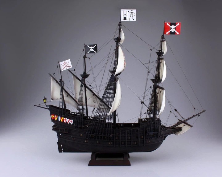 Сборная модель 1/100 парусный корабль Pirate Ship Aoshima 055007 - изображение 5