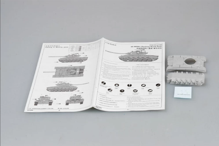 Збірна модель 1/72 танк US M26A1 Heavy Tank Trumpeter 07286 - зображення 7
