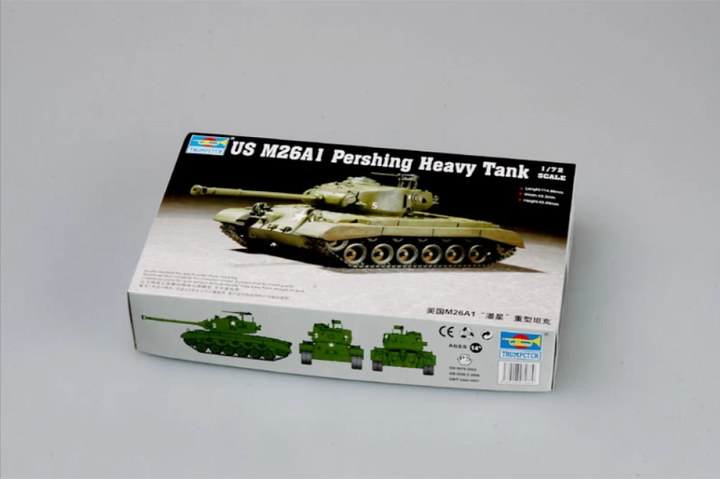 Збірна модель 1/72 танк US M26A1 Heavy Tank Trumpeter 07286 - зображення 8