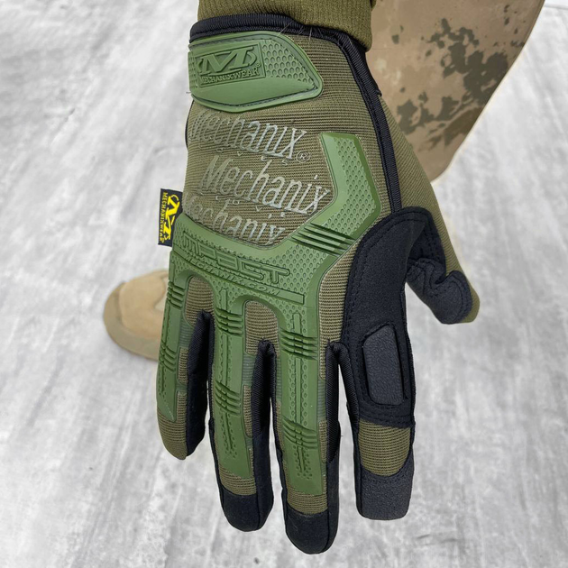 Плотные Перчатки Mechanix M-pact с усиленными накладками и антискользящим покрытием олива размер M - изображение 2