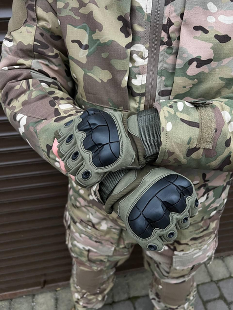 Плотные беспалые Перчатки Oakley Pro с защитными накладками хаки размер XL - изображение 1
