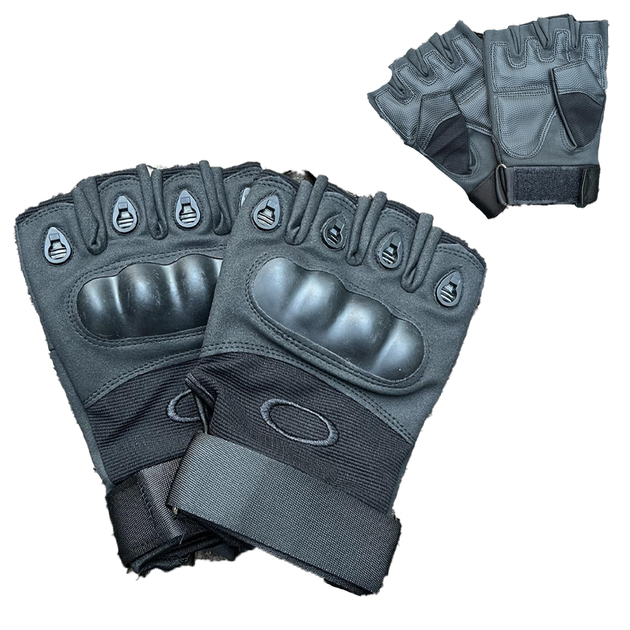 Перчатки с открытыми пальцами и косточками черные размер L - изображение 1