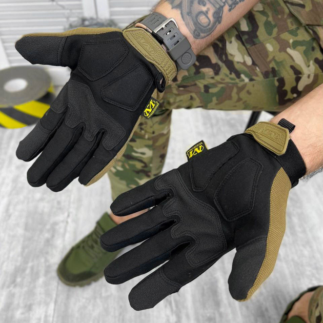 Плотные перчатки Mechanix Start с защитными резиновыми накладками койот размер 2XL - изображение 2