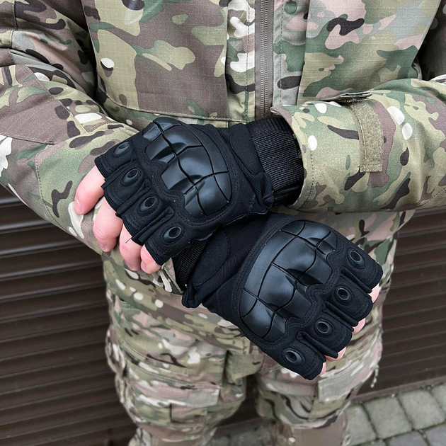 Плотные беспалые Перчатки Oakley Pro с защитными накладками черные размер XL - изображение 2