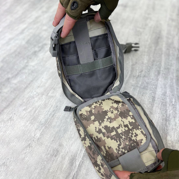 Підсумок-Аптечка Cordura 1000D з швидким скиданням / Сумка для медикаментів з системою MOLLE піксель - зображення 2