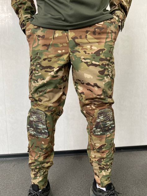 Летние штаны военные мультикам с наколенниками рип-стоп S - изображение 1