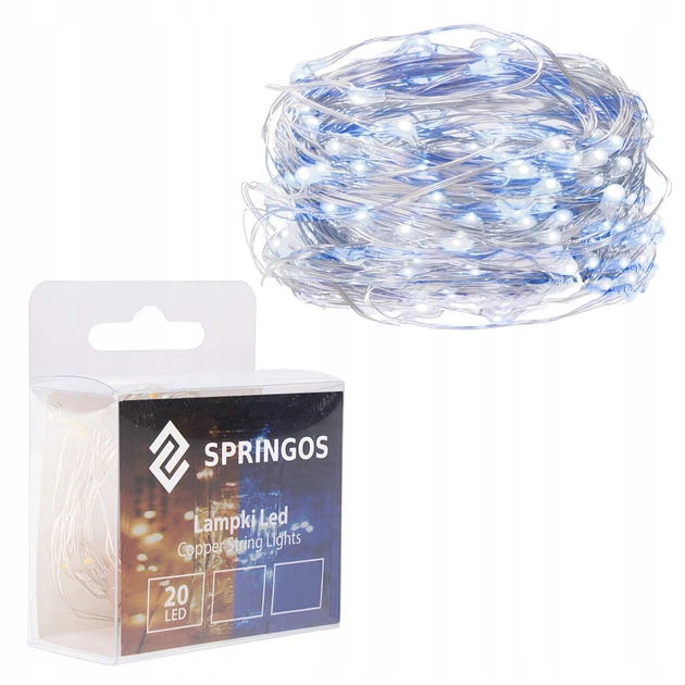 Гірлянда на батарейках Springos 1.9 м 20 LED CL0010 Cold White/Blue - Фото 1 Гірлянда на батарейках Springos 1.9 м 20 LED CL0010 Cold White/Blue - изображение 1