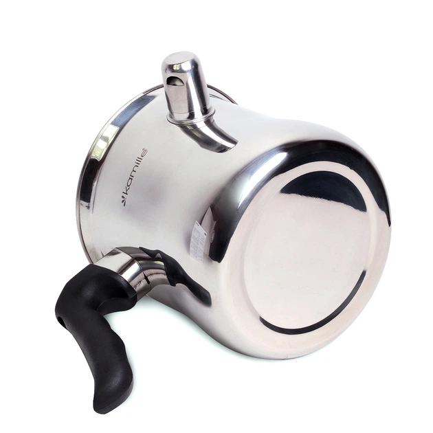 Молоковарка зі свистком Kamille KM-5840 з нержавіючої сталі 1 л з кришкою (127-84-5840) - Фото 4 Молоковарка зі свистком Kamille KM-5840 з нержавіючої сталі 1 л з кришкою (127-84-5840) - зображення 4