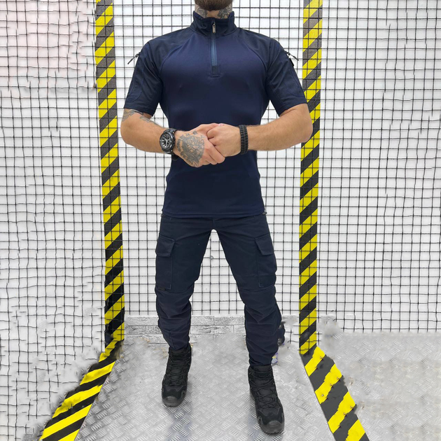 Крепкий мужской Костюм ДСНС Убакс с короткими рукавами + Брюки/Полевая Форма синяя размер XL - изображение 1