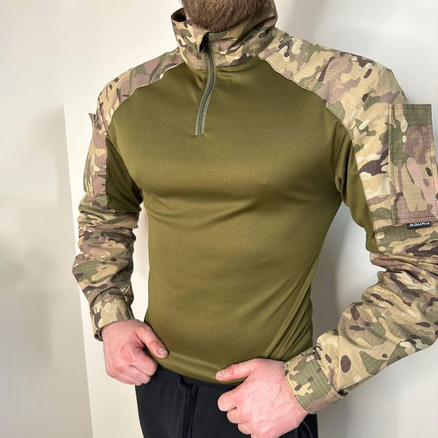 Мужской Убакс Rip-Stop с высоким воротником на молнии / Прочная Демисезонная Рубашка мультикам размер M 44-46 - изображение 1