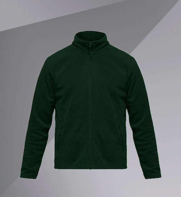 Универсальная флисовая Кофта Fleece Full Zip с карманами / Плотная флиска зеленая размер S - изображение 1