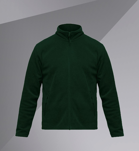Универсальная флисовая Кофта Fleece Full Zip с карманами / Плотная флиска зеленая размер M - изображение 1