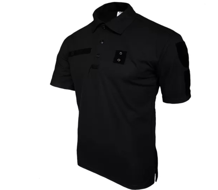 Футболка поло тактическая мужская черная футболка ПОЛО POLO полиция для мвд размер 42 - изображение 2